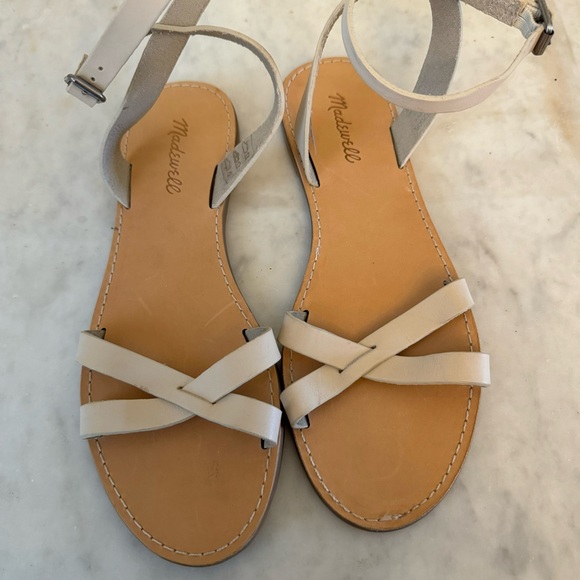 Madewell Sandals Women’s Size 9.5M  Boardwalk Cream Leather Upper - Picture 4 of 6